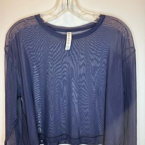 Athleta Circuit Mesh Navy Top